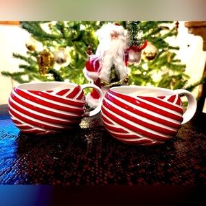 Starbucks 2013 - Candy Cane Twisted Design Mugs - Set of 2